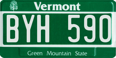 VT license plate BYH590