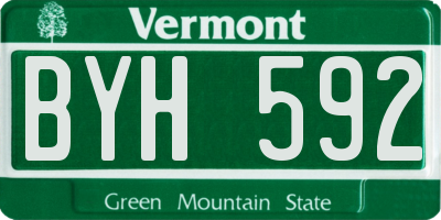 VT license plate BYH592