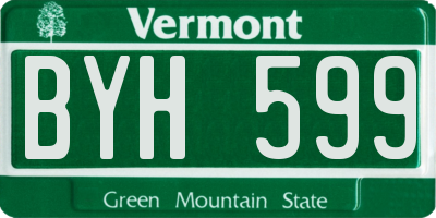 VT license plate BYH599
