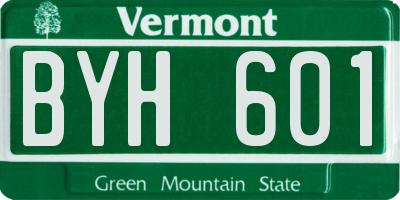 VT license plate BYH601