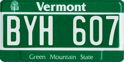 VT license plate BYH607
