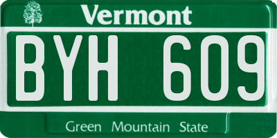 VT license plate BYH609