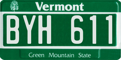 VT license plate BYH611
