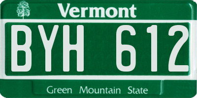 VT license plate BYH612