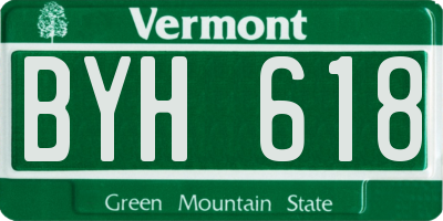 VT license plate BYH618
