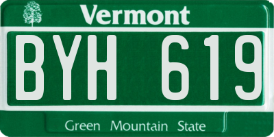 VT license plate BYH619