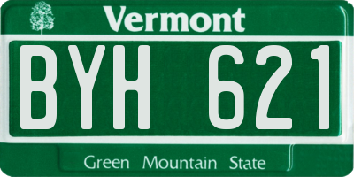 VT license plate BYH621