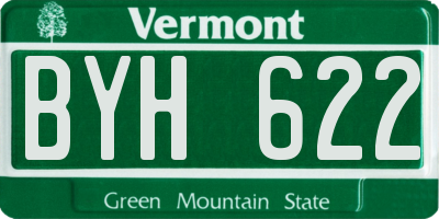 VT license plate BYH622