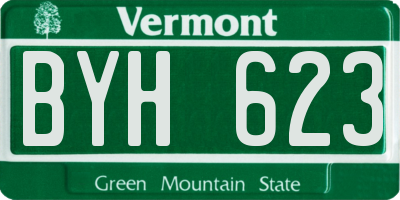 VT license plate BYH623