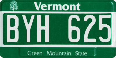 VT license plate BYH625