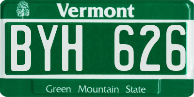 VT license plate BYH626