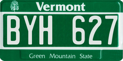 VT license plate BYH627
