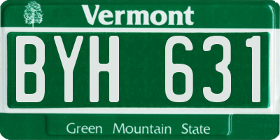 VT license plate BYH631