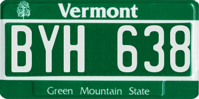 VT license plate BYH638