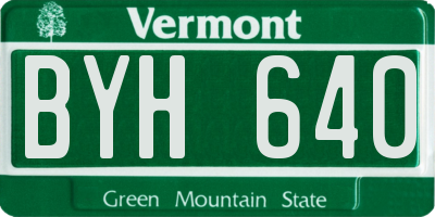 VT license plate BYH640
