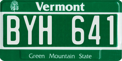 VT license plate BYH641