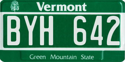 VT license plate BYH642