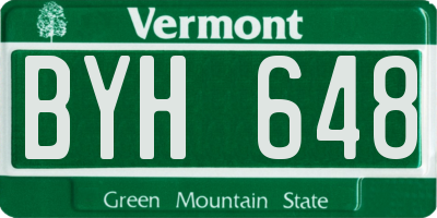 VT license plate BYH648