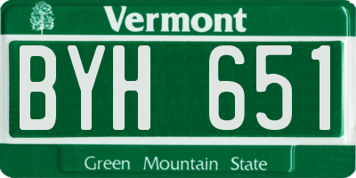 VT license plate BYH651
