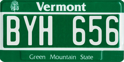 VT license plate BYH656