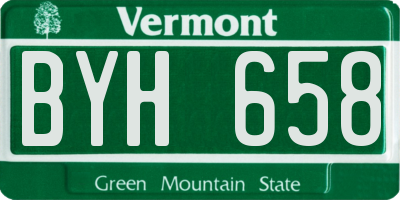 VT license plate BYH658