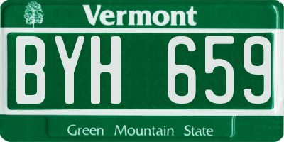 VT license plate BYH659