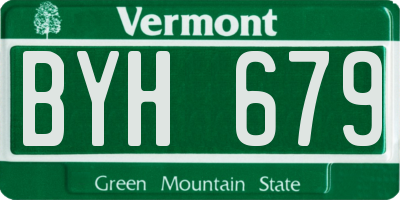 VT license plate BYH679