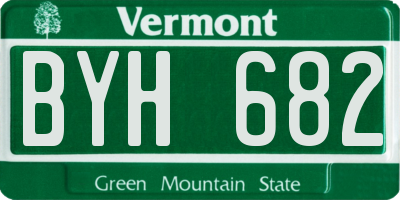 VT license plate BYH682