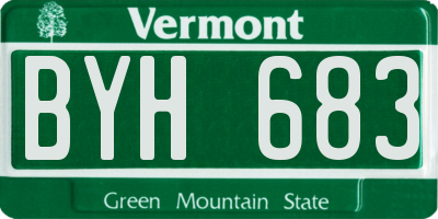 VT license plate BYH683