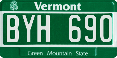 VT license plate BYH690