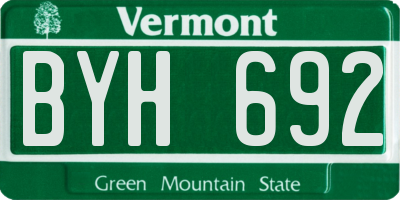 VT license plate BYH692