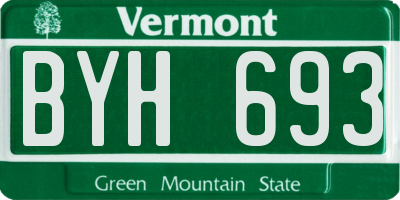 VT license plate BYH693