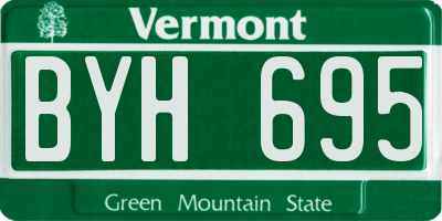 VT license plate BYH695