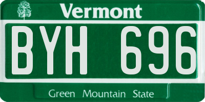VT license plate BYH696