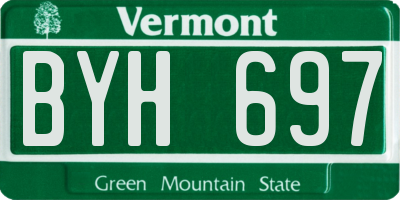 VT license plate BYH697