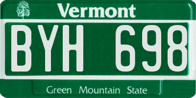 VT license plate BYH698