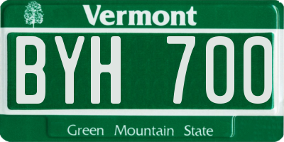 VT license plate BYH700