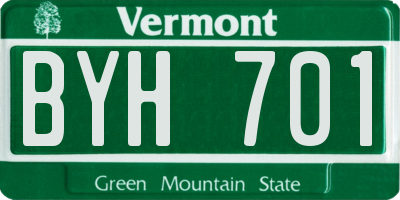 VT license plate BYH701