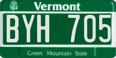 VT license plate BYH705