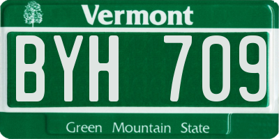 VT license plate BYH709
