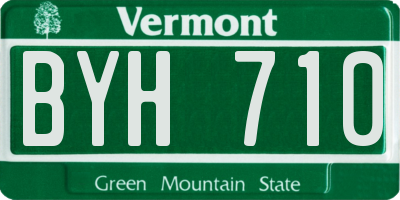 VT license plate BYH710