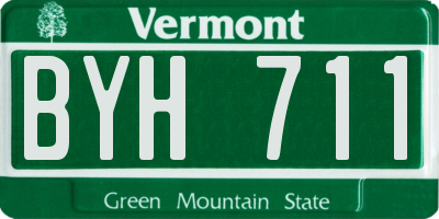 VT license plate BYH711