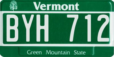 VT license plate BYH712