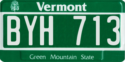 VT license plate BYH713