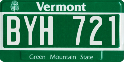 VT license plate BYH721