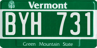 VT license plate BYH731