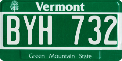 VT license plate BYH732