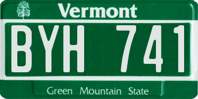 VT license plate BYH741