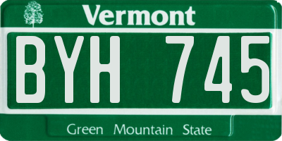 VT license plate BYH745