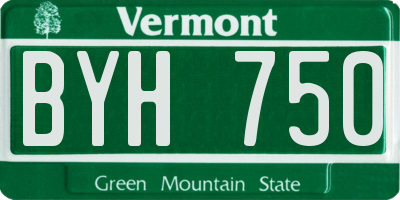VT license plate BYH750